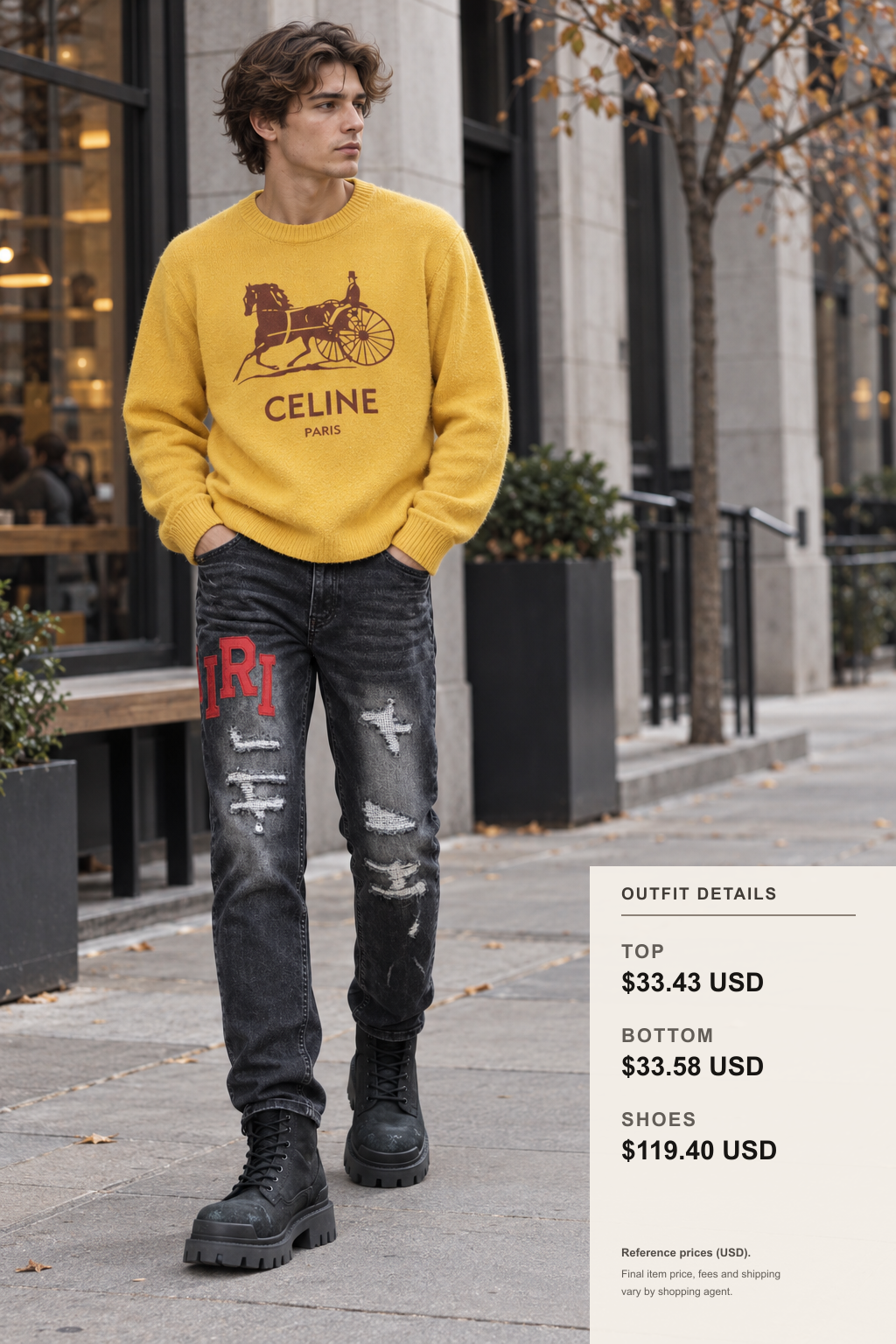 celine Knitwear: 3 Fall-Winter Looks outfit 1 full-body street style for fashionreps