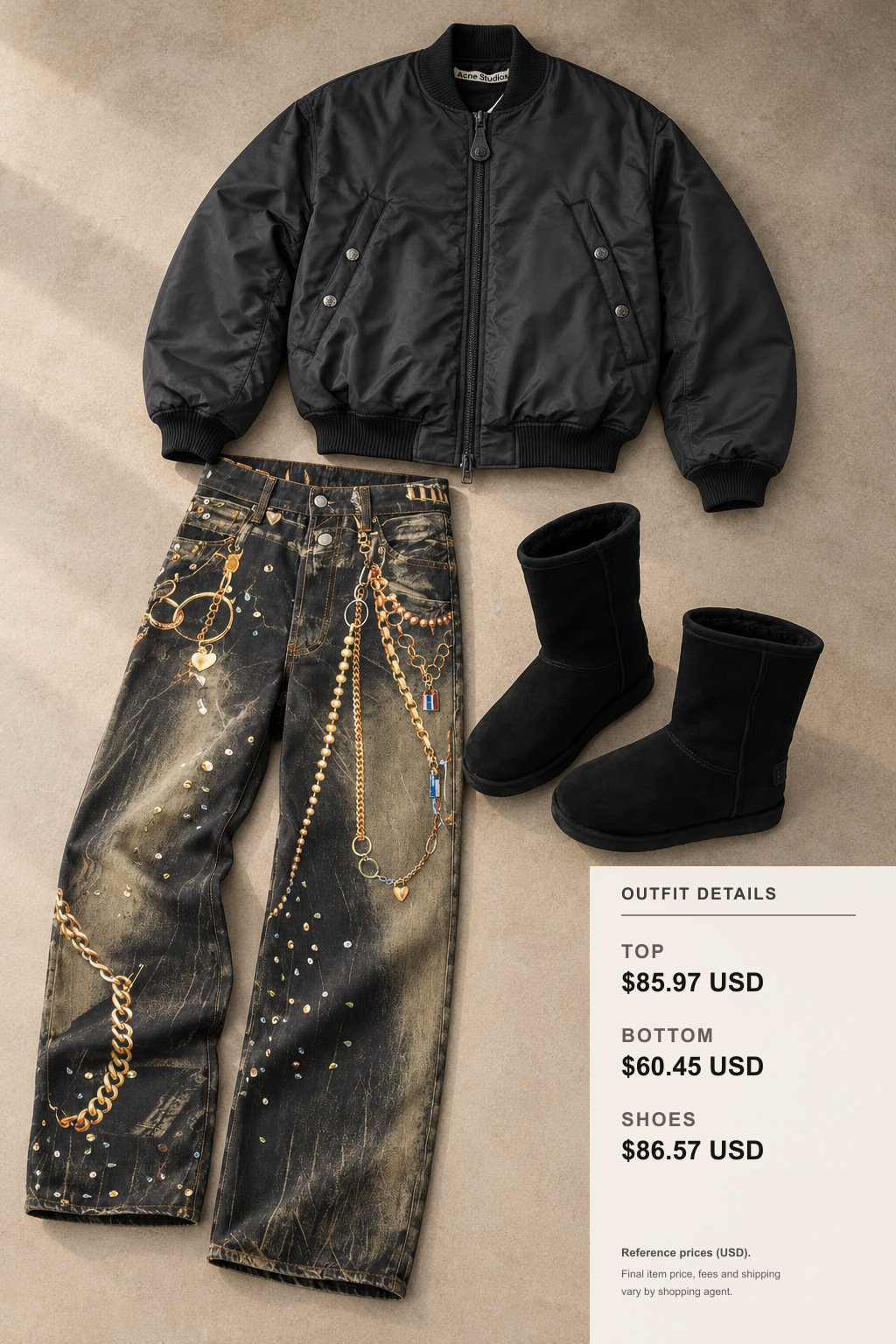 acne studios Knitwear: 3 Fall-Winter Looks outfit 2 editorial flat lay for fashionreps